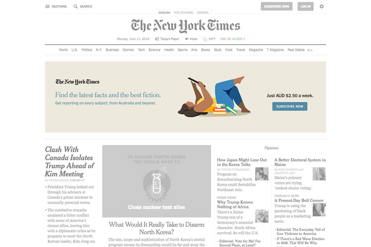 Australia Acquisition Campaign for the New York Times